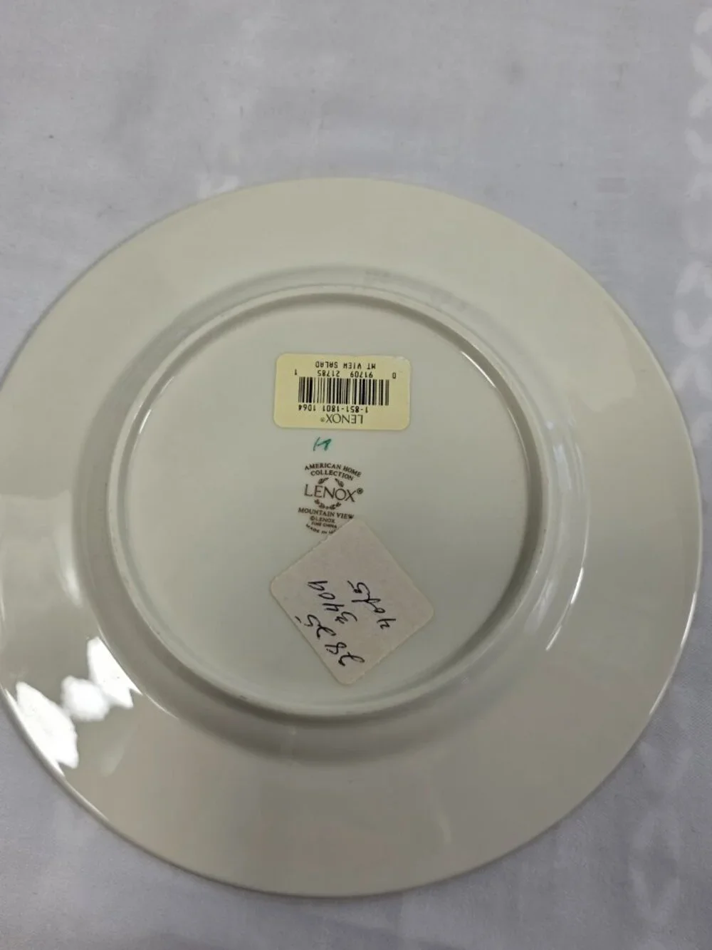 Lenox Mountain View American Home Salad Plate Blue Marble Rim